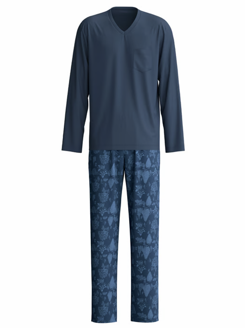 Pyjama long homme 100% coton CALIDA "Relax Streamline" 46287 - Night Shadow 359