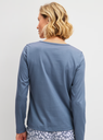 Pyjama dame long 100% coton CALIDA "Sleep Over M&M" 15104 + 29073 - Folkstone Grey 987