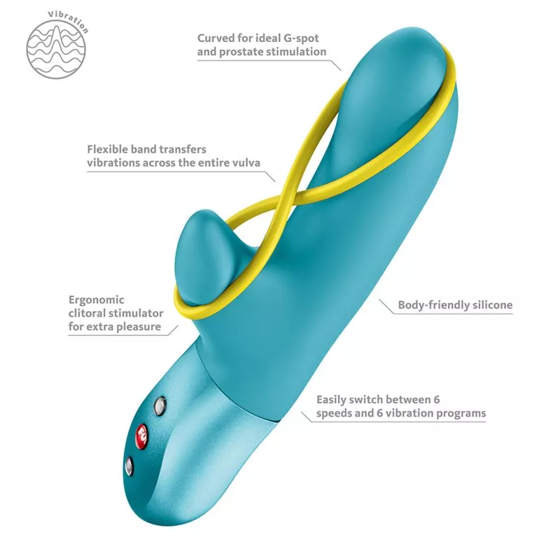 Petit vibromasseur double stimulation FUN FACTORY "Amorino" - Bleu