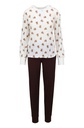 Pyjama long dame 100% coton RINGELLA "À motif ours et poignets tricotés" 6511231 - Champagne 130