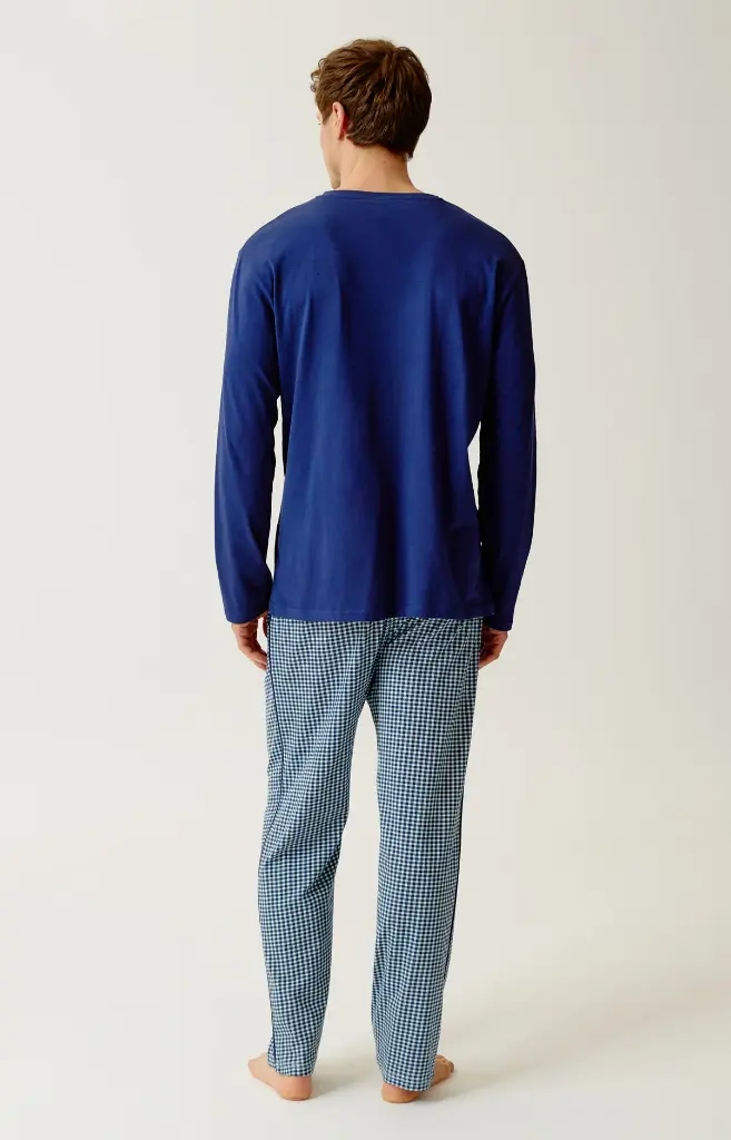 Pyjama long homme 100% coton ARTHUR "Pilote de Lit" ULY - Ciel PILOH26