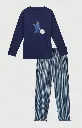 Pyjama long homme 100% coton ARTHUR "Pilote de Lit" ULY - Ciel PILOH26
