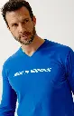 Pyjama long homme coton bio ARTHUR "Lent au démarrage" ZAC - Bleu 2CVCH26
