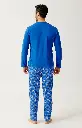 Pyjama long homme coton bio ARTHUR "Lent au démarrage" ZAC - Bleu 2CVCH26