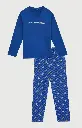 Pyjama long homme coton bio ARTHUR "Lent au démarrage" ZAC - Bleu 2CVCH26