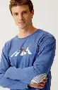 Pyjama long homme 100% coton flanelle ARTHUR "A'Bear Road" BOS - Bleu ROADH26
