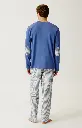 Pyjama long homme 100% coton flanelle ARTHUR "A'Bear Road" BOS - Bleu ROADH26