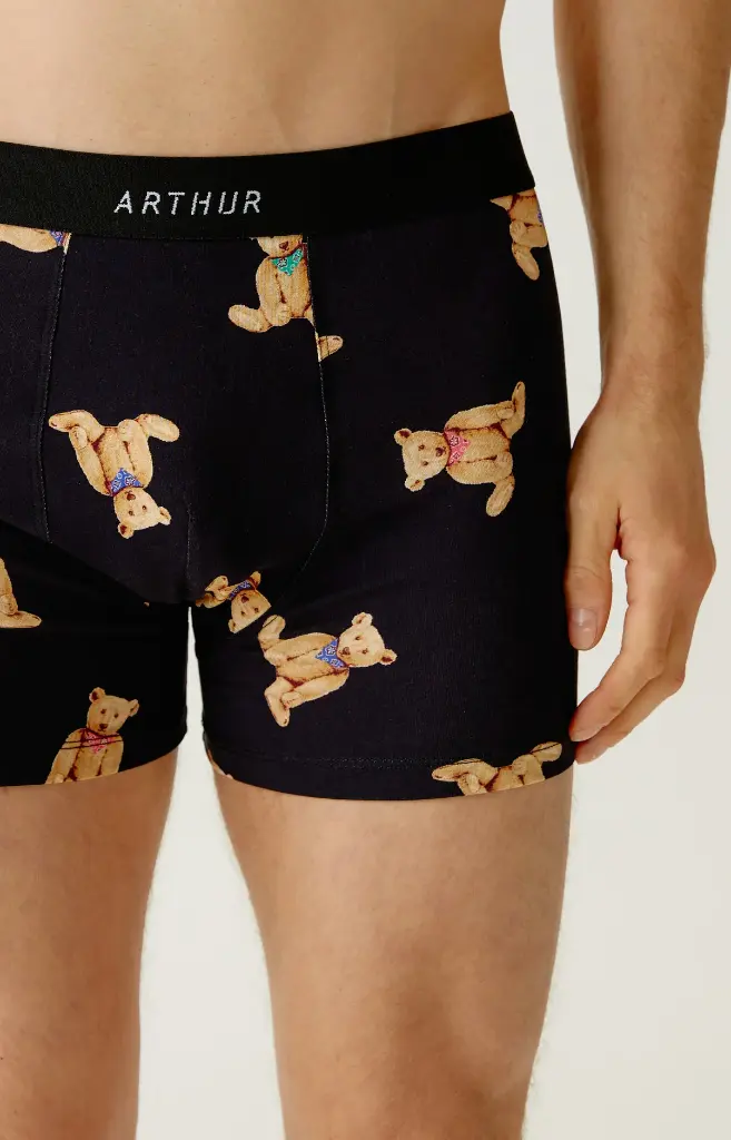 Boxer homme coton bio ARTHUR "Old Teddy" MAC - Noir OLDTH26
