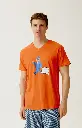 Pyjama short homme 100% coton bio ARTHUR "Pilote de Lit" PAU - Marine PILOH26