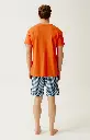 Pyjama short homme 100% coton bio ARTHUR "Pilote de Lit" PAU - Marine PILOH26