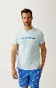 Pyjama short homme 100% coton bio ARTHUR "Lent au démarrage" PAU - Bleu 2CVCH26