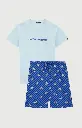Pyjama short homme 100% coton bio ARTHUR "Lent au démarrage" PAU - Bleu 2CVCH26