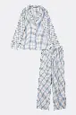 Pyjama dame long boutonné ARUELLE "Daria" Light Blue