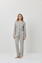Pyjama dame long boutonné ARUELLE "Asha" - Beige