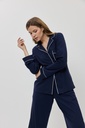 Pyjama dame long boutonné ARUELLE "Lunie" - Deep Blue