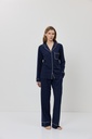 Pyjama dame long boutonné ARUELLE "Lunie" - Deep Blue