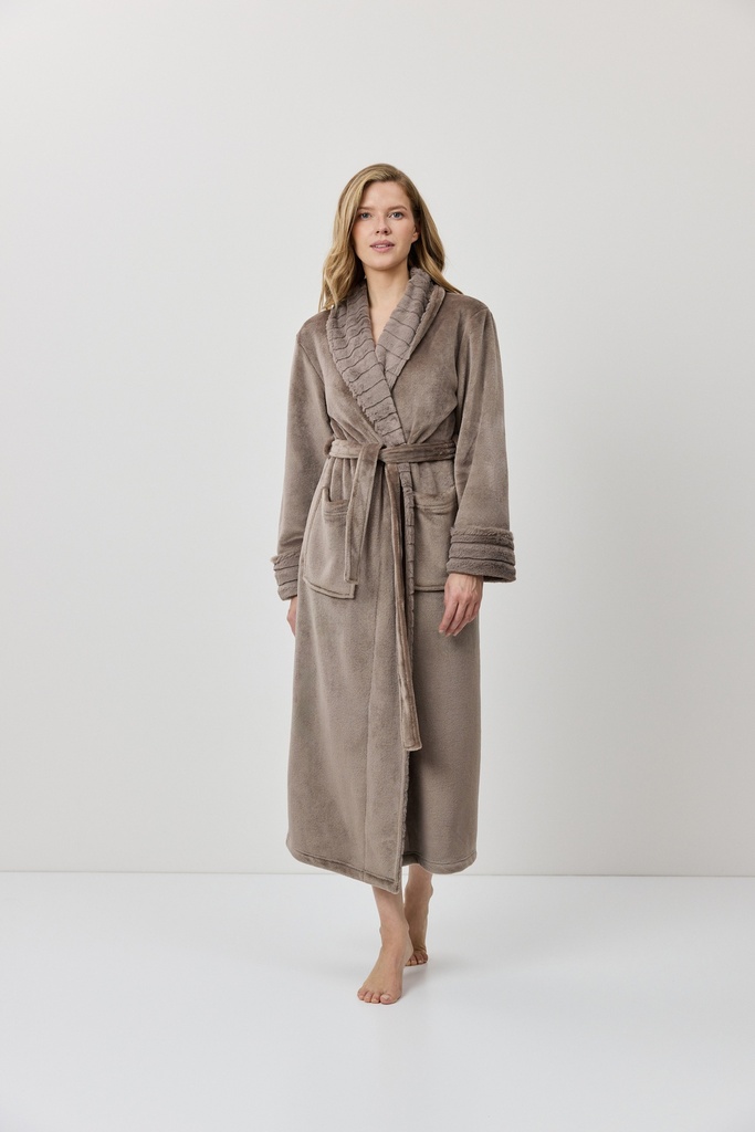 Peignoir dame ARUELLE "Demi" - Brown Taupe