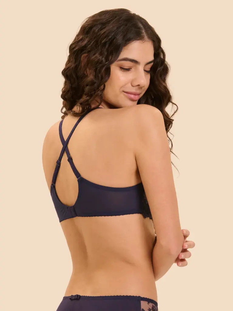Soutien-gorge avec armartures foulard plongeant SIMONE PERELE "Passion" 1I2319 - Minuit 562