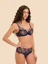 Soutien-gorge avec armartures foulard plongeant SIMONE PERELE "Passion" 1I2319 - Minuit 562