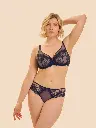 Soutien-gorge avec armartures foulard plongeant SIMONE PERELE "Passion" 1I2319 - Minuit 562