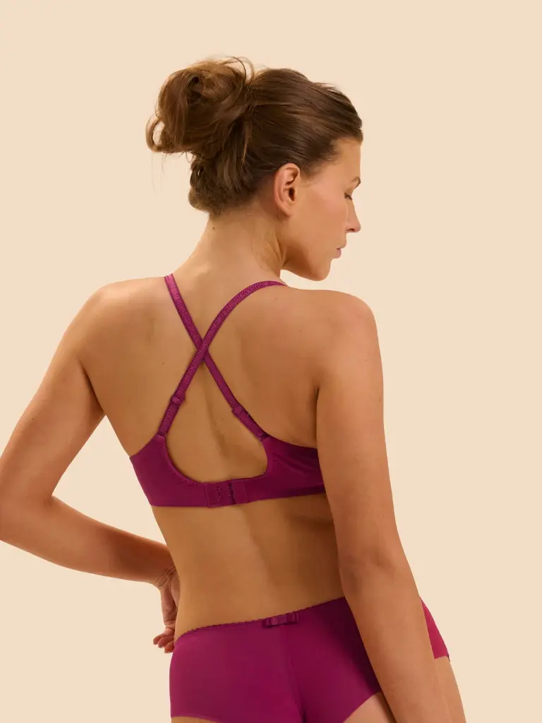 Soutien-gorge avec armatures foulard plongeant SIMONE PERELE "Passion" 1I2319 - Rose Désir 440