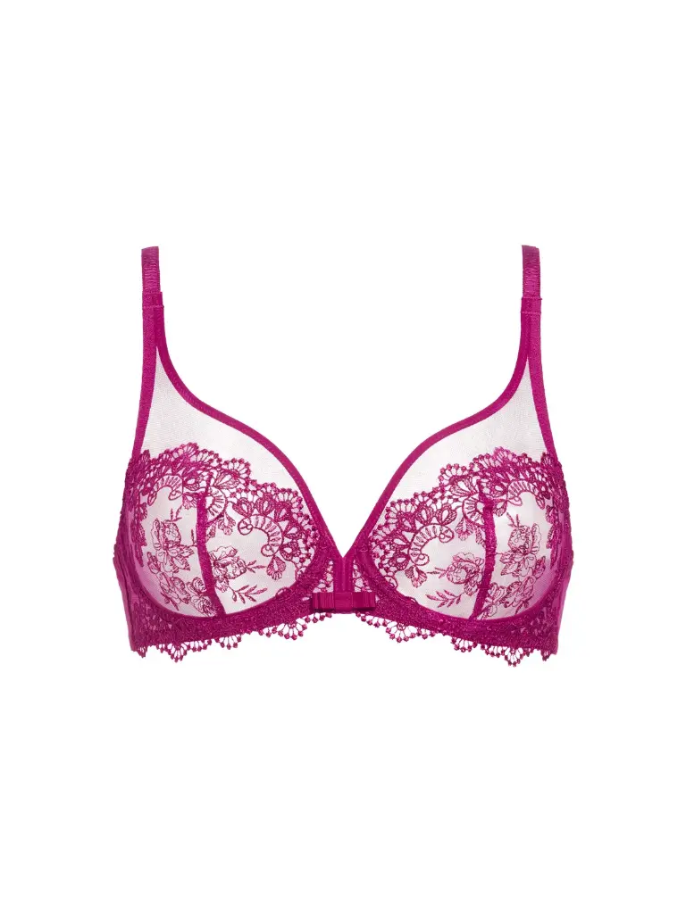 Soutien-gorge avec armatures foulard plongeant SIMONE PERELE "Passion" 1I2319 - Rose Désir 440