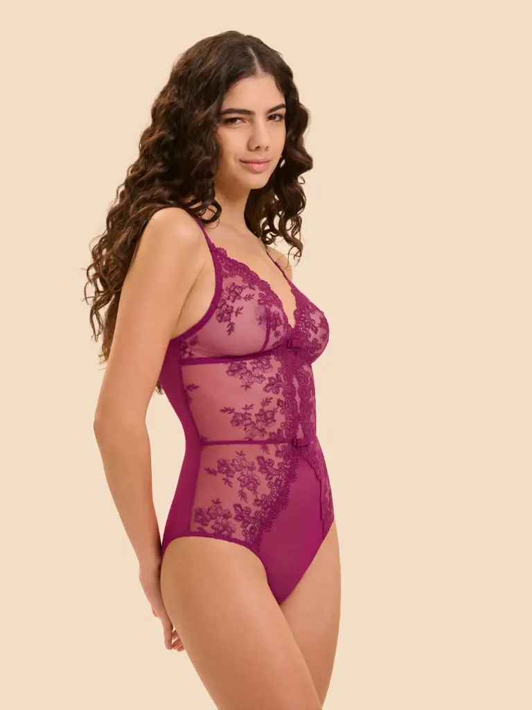 Body sans armatures en tulle SIMONE PERELE "Passion" 1I2510 - Rose Désir 440