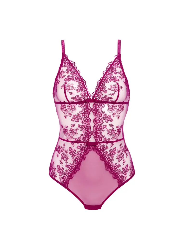 Body sans armatures en tulle SIMONE PERELE "Passion" 1I2510 - Rose Désir 440