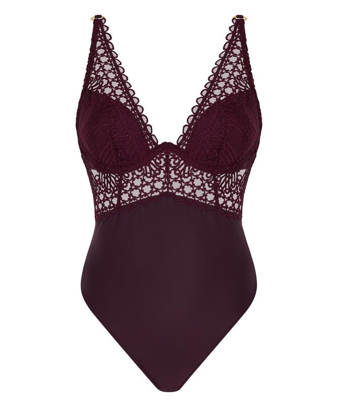 Body AUBADE "Eloge du désir" 7CM86 - Deep Berry