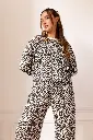 Pyjama long dame coton bio WE ARE JOLIES "Léopard Beige"