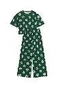 Pyjama long gauffré dame coton bio WE ARE JOLIES "Dahlia Vert"