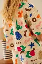 Pyjama long gauffré dame coton bio WE ARE JOLIES "Mini Souk"