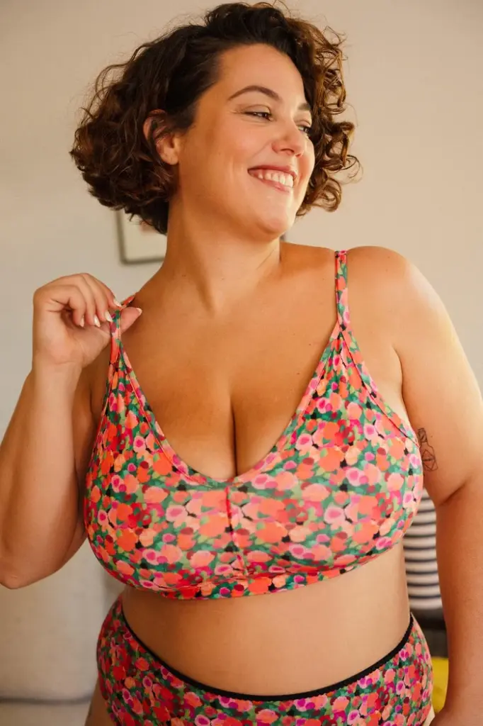 Brassière dame coton bio WE ARE JOLIES "Aquarelle Noir"