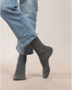 Chaussettes dame BLEU FORET "Laine & Soie Jersey" FBU6488 - Gris chiné AQ8