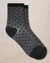 Socquettes Dame à paillettes BLEU FORET "Transparentes Plumetis" FBU6633 - Noir AR5
