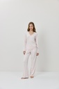 Pyjama dame long col V ARUELLE "Renee" - Pink