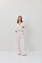 Pyjama dame long col V ARUELLE "Renee" - Pink