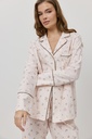 Pyjama dame long boutonné ARUELLE "Petra" - Pink