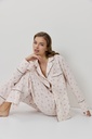 Pyjama dame long boutonné ARUELLE "Petra" - Pink