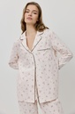 Pyjama dame long boutonné ARUELLE "Petra" - Pink