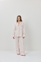 Pyjama dame long boutonné ARUELLE "Petra" - Pink