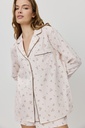 Pyjama dame court boutonné ARUELLE "Petra" - Pink