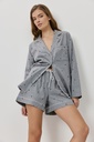 Pyjama short dame boutonné ARUELLE "Harriet" - Grey
