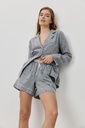 Pyjama short dame boutonné ARUELLE "Harriet" - Grey
