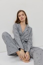 Pyjama long dame boutonné ARUELLE "Harriet" - Grey