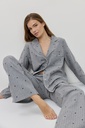 Pyjama long dame boutonné ARUELLE "Harriet" - Grey