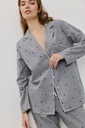 Pyjama long dame boutonné ARUELLE "Harriet" - Grey