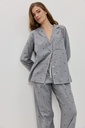 Pyjama long dame boutonné ARUELLE "Harriet" - Grey