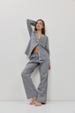 Pyjama long dame boutonné ARUELLE "Harriet" - Grey