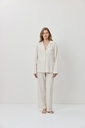 Pyjama long dame boutonné ARUELLE "Aven" - Beige